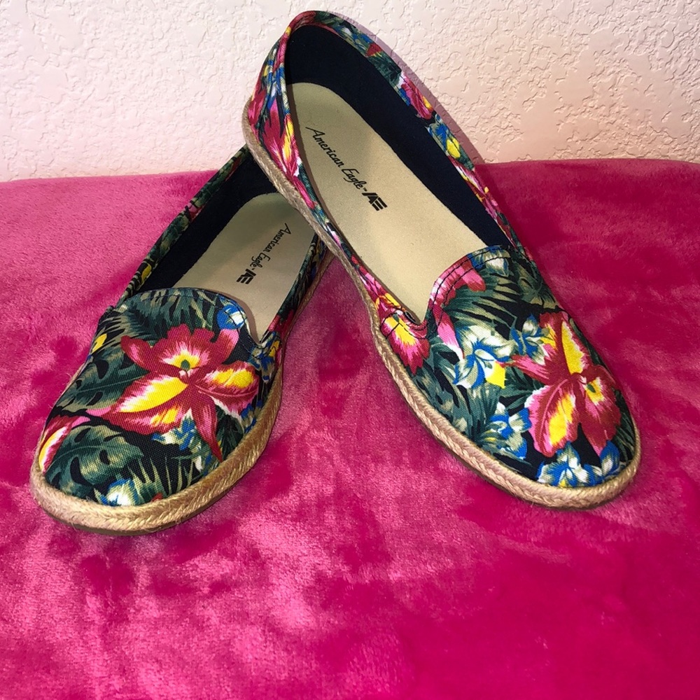 Tropical Floral Slip On Shoes